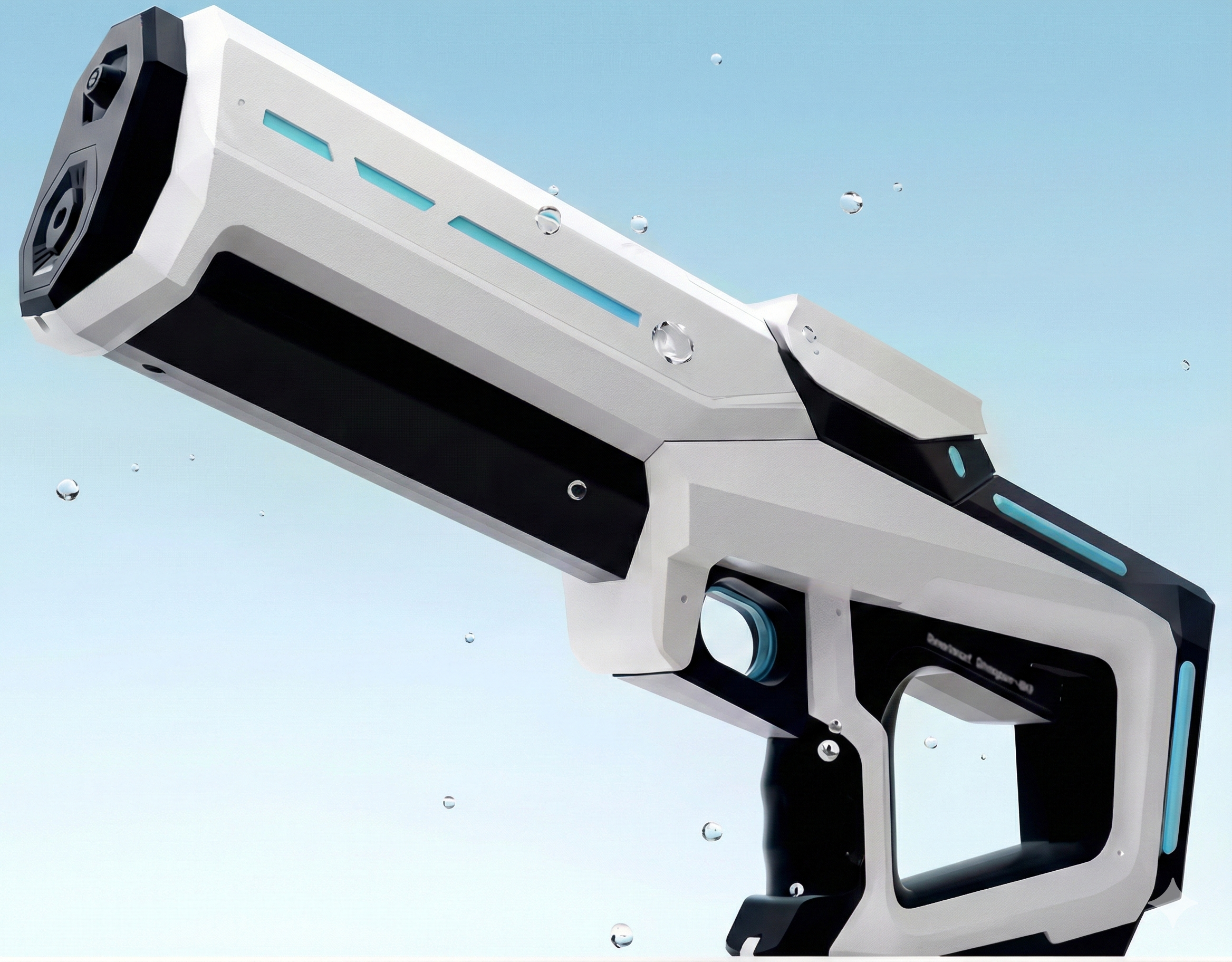 HydroBlast Pro — vista lateral con componentes anotados